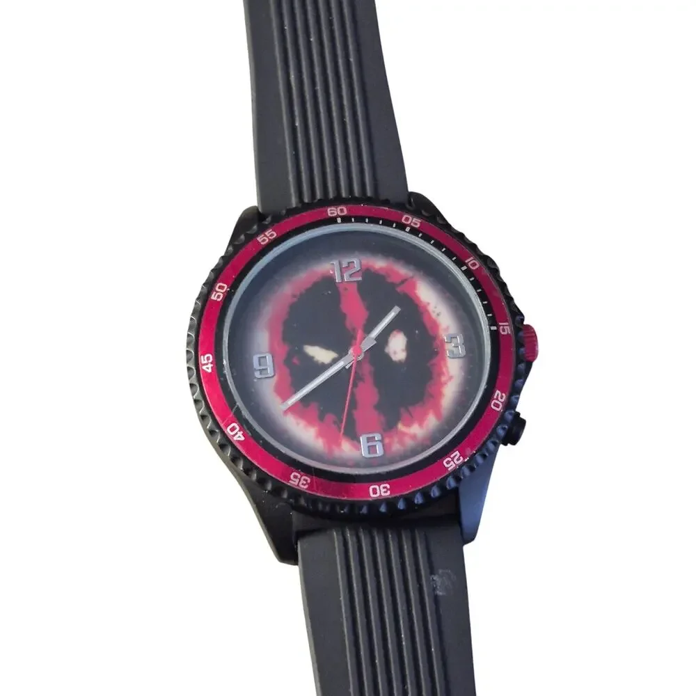 Official Marvel‎ Deadpool Watch New Battery Sharp 46 MM Unisex Fan Favorite
